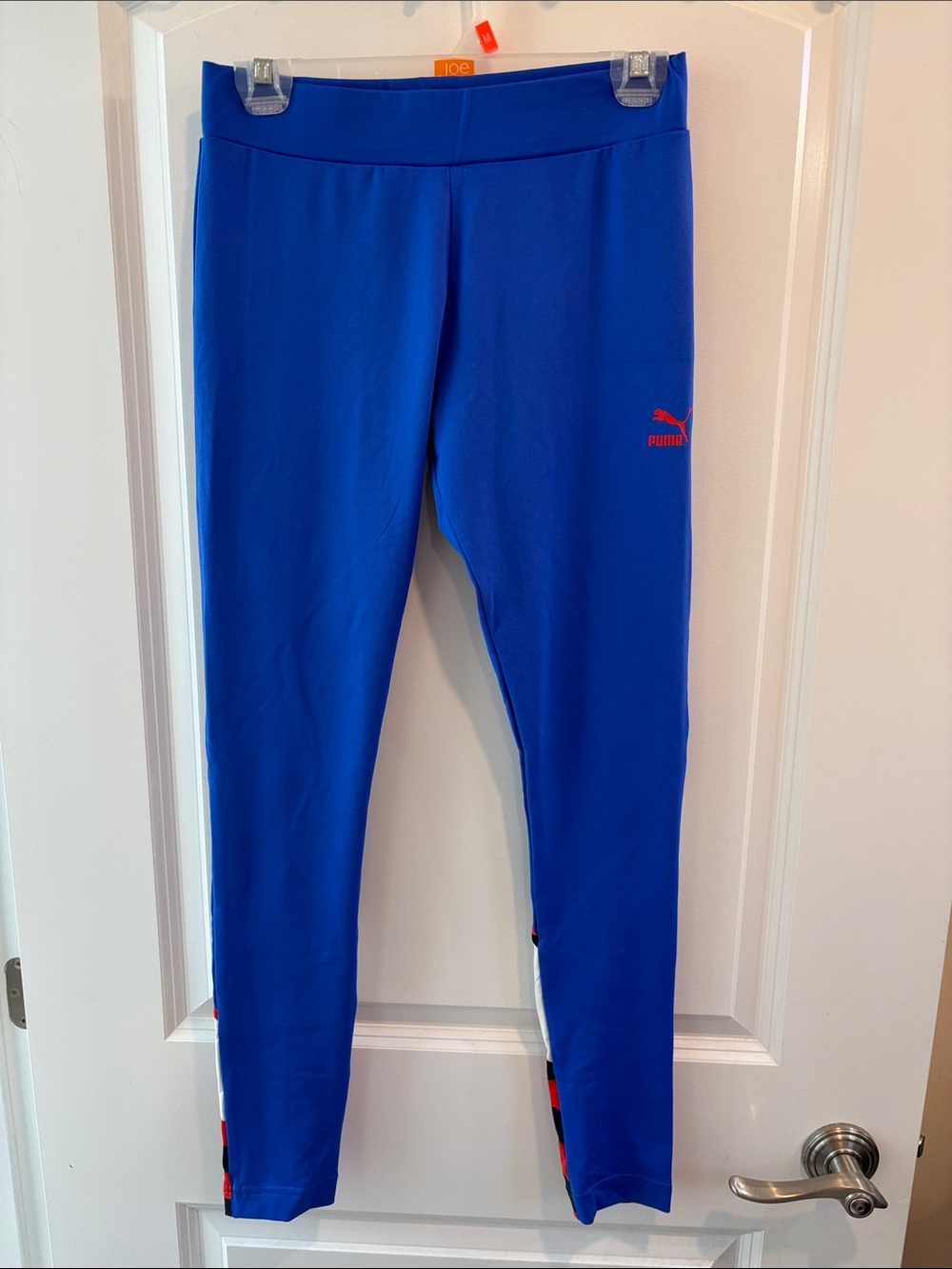 Puma Girls' Blue Leggings with Red Logo